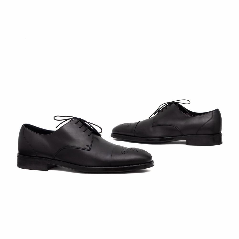 1.5k.$ Salvatore Ferragamo Black Leather Men's Cap Toe Oxford US 11 D